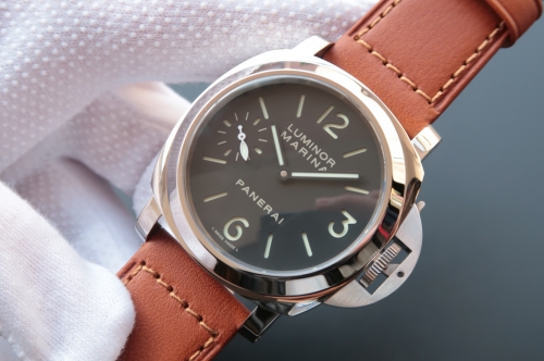 Panerai Luminor PAM111 N Stainless Steel Noob 1:1 Best Edition V4 on Brown Calf leather Strap A6497 with Y-Incabloc