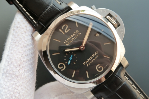 Panerai Luminor 1950 PAM1312 S ZF 1:1 Best Edition Stainless Steel Black Dial on Black Leather Strap P9010