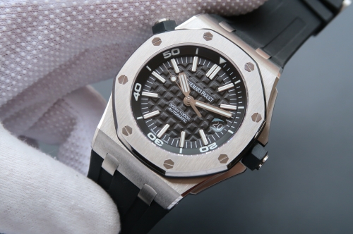 Mens Audemars Piguet Royal Oak Offshore Diver 15703 Stainless Steel Black Dial Swiss 3120 watches