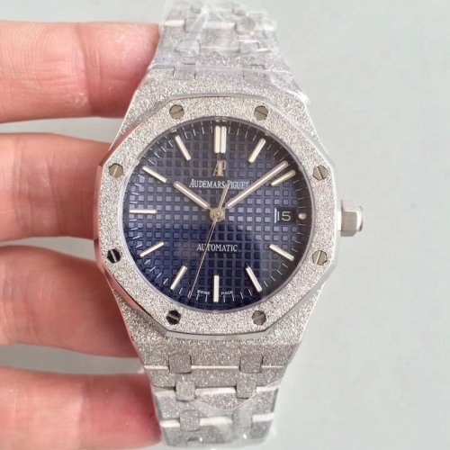 Audemars Piguet Royal Oak Frosted Gold 37MM 15454 JH Stainless Steel Blue Dial Swiss 3120