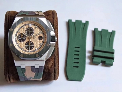 Audemars Piguet Royal Oak Offshore 44mm 26400SO.OO.A054CA.01 SIHH 2018 ‘Combat’ 44mm Khaki Ceramic Bezel JF Best Edition Beige Dial on Camouflage Rubb