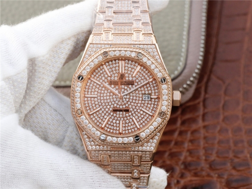 Audemars Piguet Royal Oak series 15400.OR starry diamonds table a small arrival loaded with 316L Rose gold cal.3120