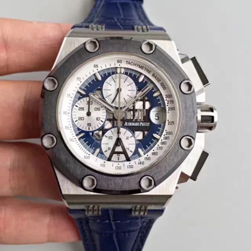 Audemars Piguet Royal Oak Offshore Rubens Barrichello II 26078PO.OO.D018CR.01 JF factory V2 Stainless Steel Blue Dial Swiss 3126