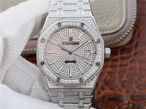Audemars Piguet Royal Oak series 15400.OR starry diamonds table a small arrival loaded with 316L Silver dial cal.3120