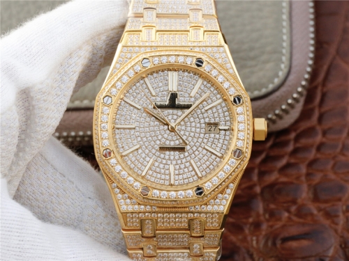 Audemars Piguet  Royal Oak series 15400.OR starry diamonds table a small arrival loaded with 316L gold cal.3120