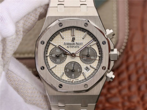 Audemars Piguet Royal Oak Chronograph 26331ST.OO.1220ST.03 Stainless Steel JH1:1 Best Edition White Dial Black Subdial on Stainless Steel Bracelet 775