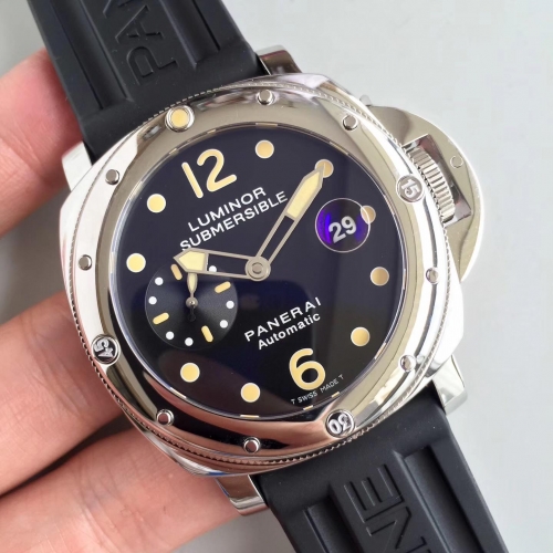 Panerai Luminor Submersible PAM024 XF Factory  V2 Stainless Steel Black Dial Swiss 7750