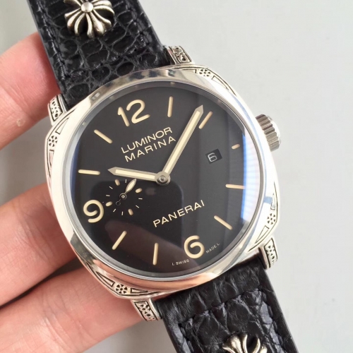 Panerai Radiomir PAM604 Firenze 3 Days Engraved Stainless Steel SF Best Edition P.3000 On Black Leather Super Clone V2