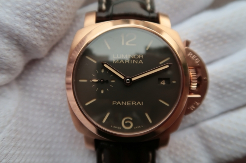 Panerai Luminor Marina 1950 PAM 393 XF Factory  Rose Gold Black Dial Swiss P9000