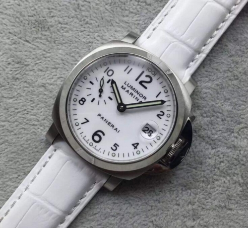 Panerai Luminor PAM 049 H Stainless Steel Case XF 1:1 Best Edition White Dial on Black Leather Strap ETA7750