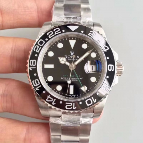 Rolex GMT-Master II 116710LN V7 Noob Factory  Stainless Steel Black Dial Swiss 3186