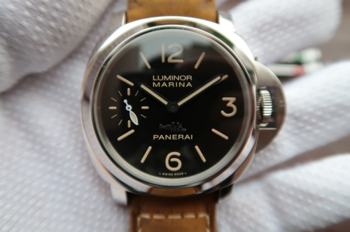 Panerai Luminor PAM411 XF Factory  Stainless Steel Case"Firenze" V6F Best Edition Black Dial on Brown Asso Strap 6497