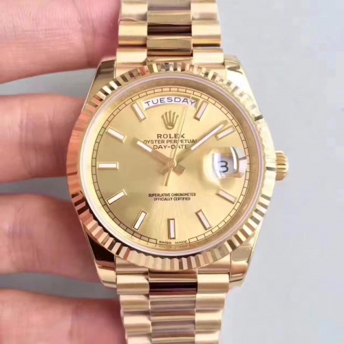 Rolex Day-Date 40mm 228238 N Noob Factory Yellow Gold Champagne Dial Swiss 3255