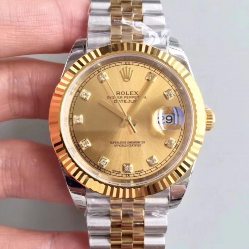 Rolex Datejust II 126333 41MM Noob Factory  Stainless Steel & Yellow Gold Champagne Dial Swiss 2836-2