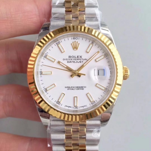 Rolex Date Just II 126333 41mm Stainless Steel Super Thick Wrapped EW Noob Factory 1:1 White Dial Stick Marker On Two Tone Jubilee Bracelet 3255