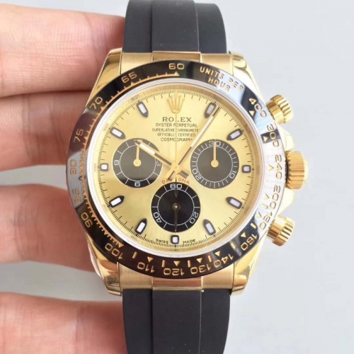 Rolex Daytona Cosmograph 116518LN AR Factory Yellow Gold Champagne Dial Swiss 4130