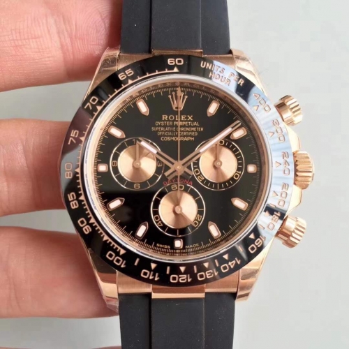 Rolex Daytona Cosmograph 116515LN Noob Factory Rose Gold Black Dial Swiss ETA 7750