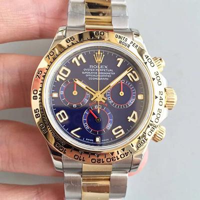 Rolex Daytona Cosmograph 116503 Noob Factory 18K Yellow Gold Wrapped & Stainless Steel 904L Blue Dial Swiss 7750