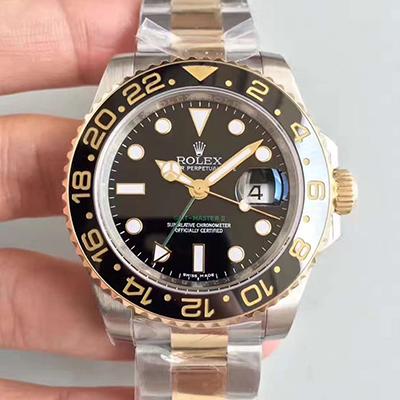 Rolex GMT-Master II 116713LN 2018 V7S 24K Yellow Gold Noob Factory Wrapped & Stainless Steel Black Dial Swiss 3186
