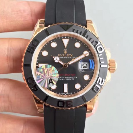 Rolex Yacht-Master 40 116655 2018 JF Factory Rose Gold Black Dial Swiss 2836-2