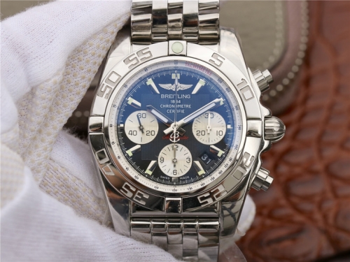 Breitling Chronomat 44 AB011012/B967/375A GF Factory   Stainless Steel Black Dial Swiss 7750