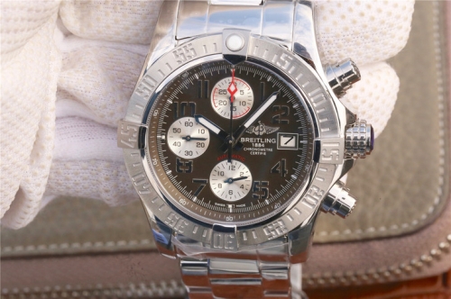 Breitling Avenger II Automatic Chronograph A1338111/BC33SS GF Factory  Stainless Steel Brown  Dial Swiss 7750