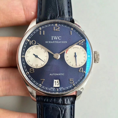 IWC Schaffhausen Portuguese Real PR IW500112 Laureus Edt. ZF Factory V4 1:1 Best Edition Blue Dial on Black Leather Strap 52010