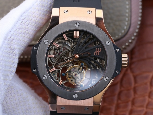 Hublot Big Bang Skeleton Tourbillon Rose Gold & Ceramic Skeleton Dial Swiss Tourbillon