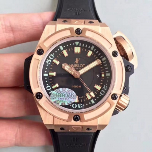 Hublot Big Bang King Power Musee Oceanographique Monaco 731.OX.1170.RX HBB V6 Rose Gold Black Dial Swiss 7750