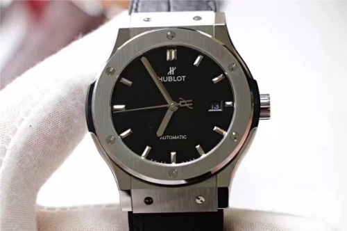 Hublot Classic Fusion 542.NX.1171.LR 42mm Black Dial Titanium Case JJ Factory 1:1 Best Edition on Black Gummy 2892