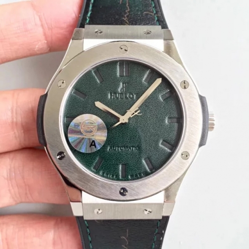 Hublot Classic Fusion 511.NX.050G.VR.BER16 45mm Stainless Steel Case SRF 1:1 Best Edition Berluti Patinated Green Dial on Blue Black Leather Strap 289