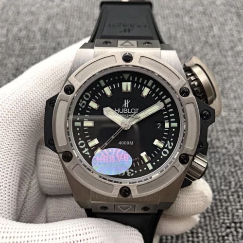 Hublot King Power OceanoGraphic 731.NX.1190.RX 48mm Diver 4000 Titanium Case HBB Factory V6  1:1 Best Edition On Black Rubber 7750