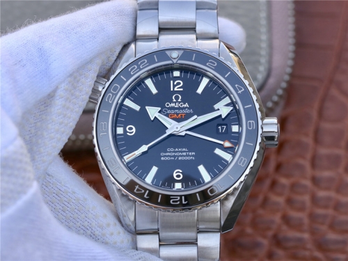 Omega Seamaster Planet Ocean 232.30.44.22.01.001 600m GMT 43.5mm VSF Factory 1:1 Best Edition Black Bezel Black Dial on Stainless Bracelet 8605 Super 