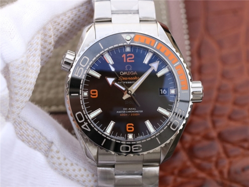 Omega Seamaster Planet Ocean 215.30.44.21.01.002 600m Stainless Steel Chronometer 3S Factory 1:1 Best Edition Upgrade Black Orange Bezel On Bracelet S