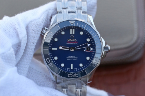 Omega Seamaster Diver 300m 212.30.41.20.03.001 41mm JH Factory Best Edtion Ceramic Bezel Blue Dial on Stainless Steel Bracelet Swiss 2824