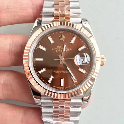 Rolex Date Just II 126331 41mm Stainless Steel Super Thick Wrapped RG Noob Factory Stick Marker On Two Tone Jubilee Bracelet 3255