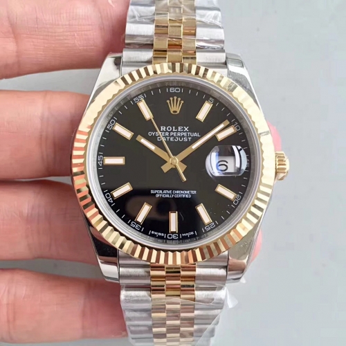Rolex Datejust 41 126333 41MM NOOB Factory  Stainless Steel & Yellow Gold Black Dial Swiss 3235