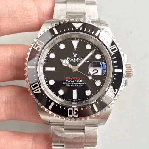 Rolex Sea-Dweller 126600 43mm Baselworld 50th Sea-Dweller Anniversary Black Ceramic Noob Best Edition Stainless Bracelet Swiss 2836