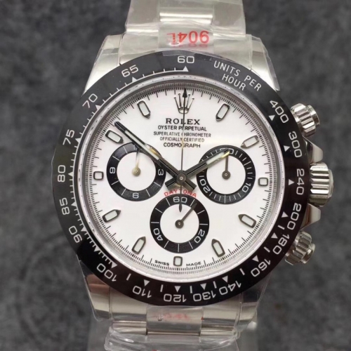 Rolex Daytona Cosmograph 116500 904L Stainless Steel Case Black Ceramic Bezel Noob 1:1 Best Edition White Dial on SS Bracelet Swiss 4130