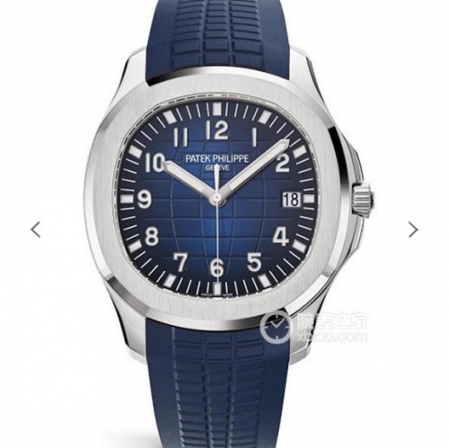 Patek Philippe Aquanaut Jumbo 5168G-001 Anniversary PF Factory 1:1 Best Edition Black-Blue Textured Dial Blue Rubber Strap Swiss 324SC