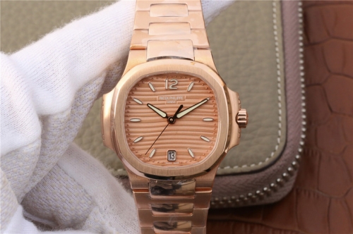 Patek Philippe Ladies Nautilus 7118/1200R PF Factory  Rose Gold Rose Gold Dial Swiss 324SC