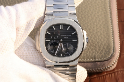 Patek Philippe Nautilus Moonphase 5712/1A-001 Noob Factory Stainless Steel black Dial Swiss 240 PS IRM C LU