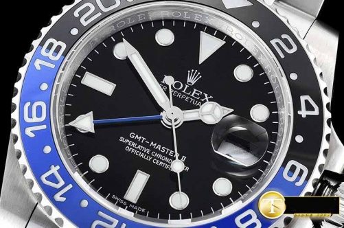 ROLEX Noob Factory Best Edition with Asia 3186 Hour Hand Adjustable Correct Hand Stack Movement GMT II 116710BLNR 904L