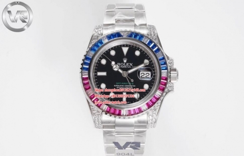 ROLEX VRF Factory V2 Asia 3186 GMT Master II Blu/Red 904 Dia SS/SS Blk Movement 116759
