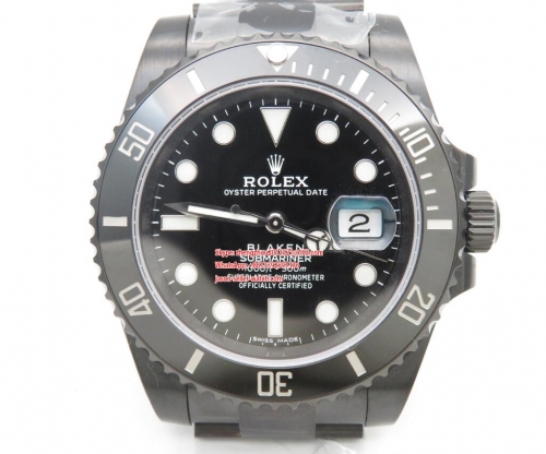 ROLEX V6 Factory Rolex Ref.116610LN Blaken Submariner Date Blaken Submariner Date Black PVD/SS V6F 2824