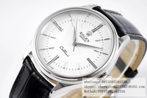 ROLEX KZF Factory Best Edition 1 : 1 Rolex Cellini Time with Asia Clone 3132 Cellini Time 50507 SS/LE White Stick KZF Asia 3132