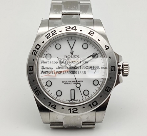 GSF Factory with Asia 2813 Hour Hand Adjustable ROLEX Explorer II 226570 SS/SS Wht GSF A2813 CHS