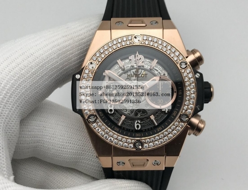 ZF Factory Hublot Big Bang Unico 44mm  HUB0439A - Big Bang Unico 44mm Dia RG/RU Blk Ske ZF A1280 ETA