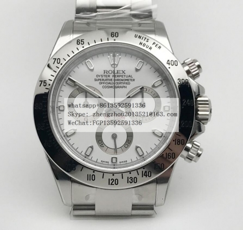 ROLEX Clean Factory 1:1 Rolex Daytona 116520 in 904L Steel Daytona 116520 SS/SS White 904L Clean Asia 4130