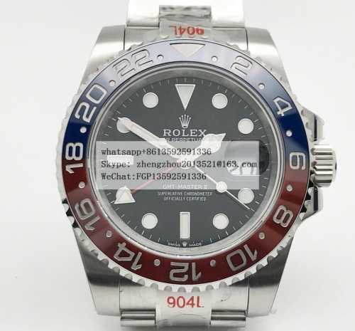 ROLEX GMF Factory V6 Edition 904L with VR3186 Hour Hand Adjustable GMT II 126710 Oys 904L SS/SS Blk GMF V6 VR3186 CHS